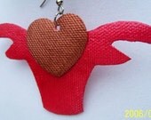 Love LongHorn Handpainted Canvas Earrings