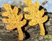 Golden Leaves Handpainted Magnets