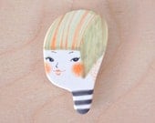 minini hand painted porcelain brooch pin unique jewelry by min lee 12012