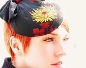cocktail hat Pleated Chrysanthemum kimono silk