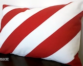 Ikea Sofia Wide Stripe Diagonal Red-Pillow Cover