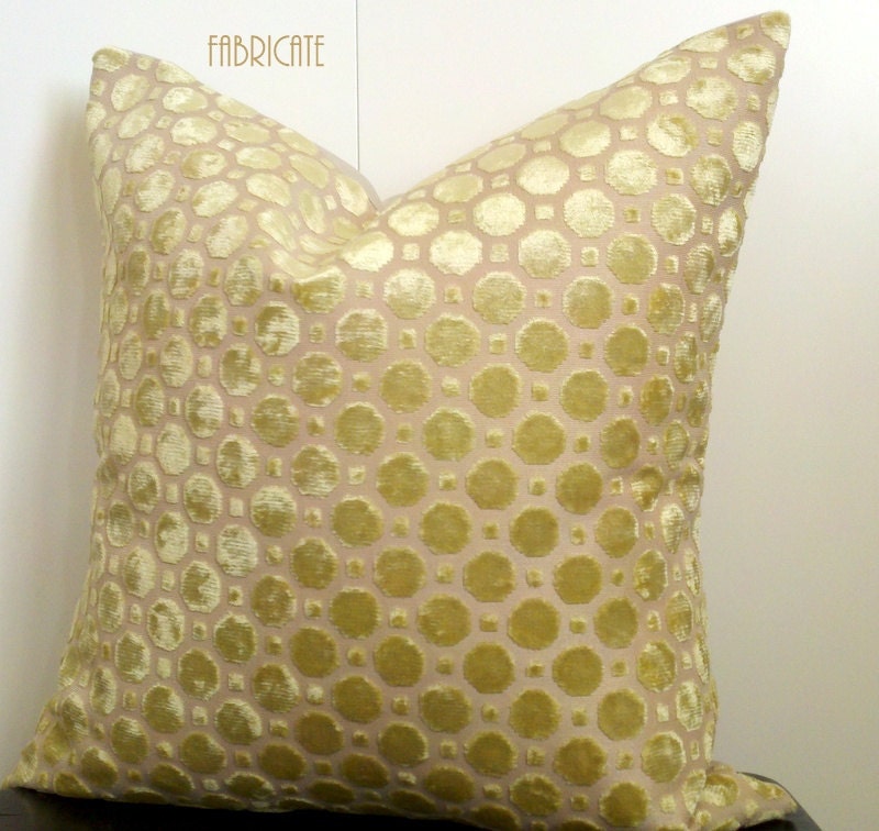 Robert Allen Home Velvet Geo in Citrine- Pillow Cover