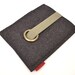 Kindle, e reader, Nook Tablet Wool Felt Case in Anthracite with Elastic and Antigue Gold Eyelet