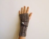 Fingerless Gloves Wrist Warmers Arm warmers Mittens textured taupe brown coffee nougat cyber monday - Accessorise