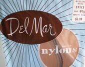 Vintage Black Seamed Stockings Outline Heel Nude Nylons 1950s Bridal Fashions NOS