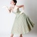 Vintage 1950s Lace Wedding Dress Sage Green Party Prom Spring Fashions