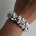 Vintage 1930s Bracelet Rhinestone Clamper Milk Glass Wedding Bridal Fashions 1940s