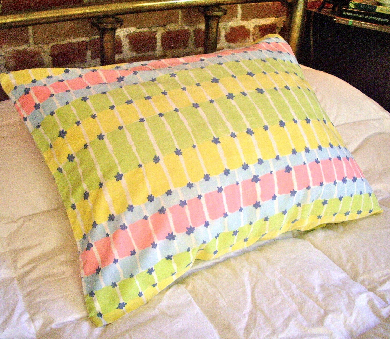 Summer Sorbet- Pretty Pastel Standard Size Vintage Pillowcase