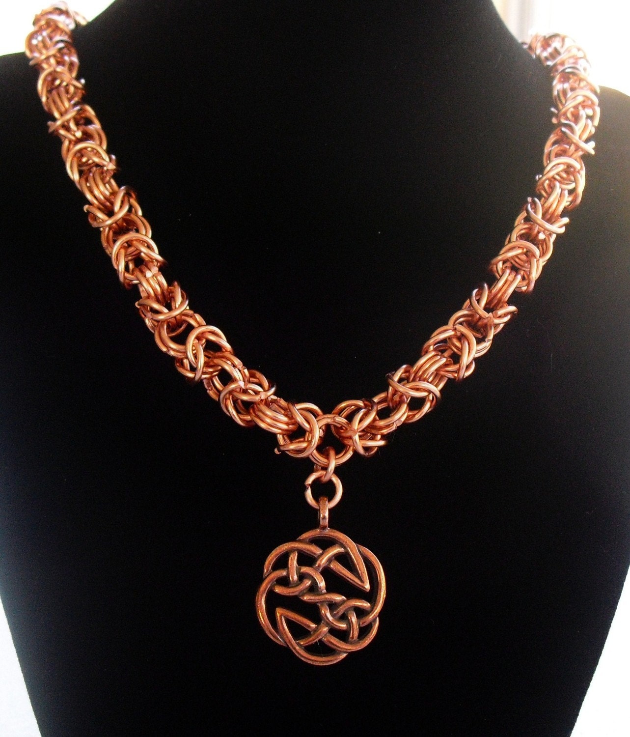 Copper Byzantine Celtic Necklace