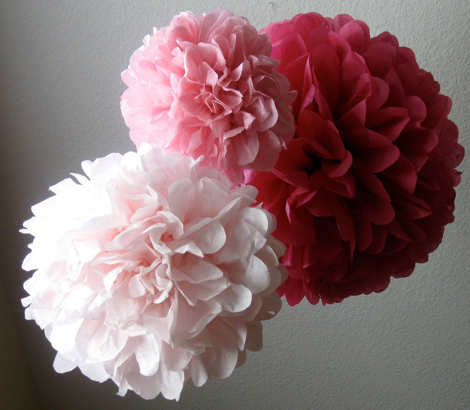 15 Tissue Paper Pom Poms - Your Color Choice- SALE - Wedding - Tea Party - Baptism - Nursery Decoration