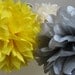 10 Tissue Pom Poms - Your Color Choice- SALE - Yellow and Gray Party Decorations