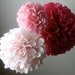 15 Tissue Paper Pom Poms - Your Color Choice- SALE - Wedding - Tea Party - Baptism - Nursery Decoration