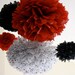 Tissue Paper Pom Poms -Set of 10-  Mickey Mouse, Minnie Mouse  or Ladybug Birthday Party - Polka Dot Decorations