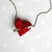 Valentine Necklace crochet red heart and arrow.Love necklace.