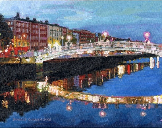 Color Print of Oil Painting, Dublin Irish Scene 41, Ireland