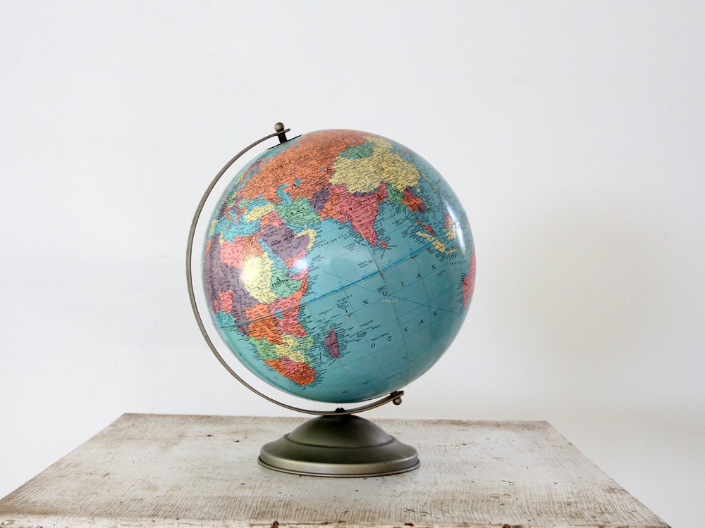 Mid Century World Globe // 1950s Repogle World Globe