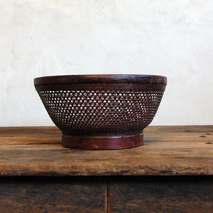 Antique Indonesian Bowl // Cane