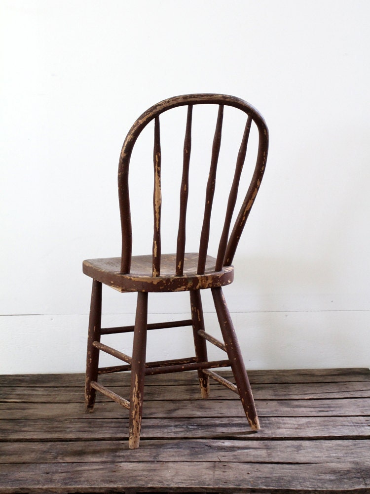 Antique Wood Spindle Chair // Painted Wood Chair