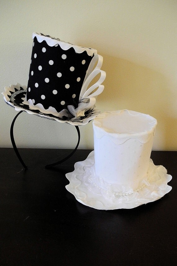 Bachelorette Hat / Fascinators / Headband, -OR- a la carte, Mad Hatter Hat
