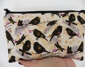 Birds Nature Walk Large zipper Cosmetic/accessory Pouch