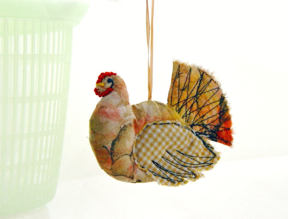 Golden Textile Hen Home Decor Folk Art Ornament