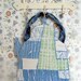 Wall Pocket Decor Organizer, Textile Pocket, Kitchen Pocket, Fabric Organizer, Wall Hanging, Bills Holder, Kitchen Holder, blue teapot