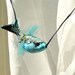 Silk pendant, fish necklace, art to wear, blue necklace, art jewelry