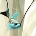 Silk pendant, fish necklace, art to wear, blue necklace, art jewelry