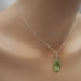 Peridot Swarovski Crystal Bridal Bridesmaid Y Drop Pear Pendant Necklace, The Anna