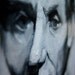 Portrait of Abraham Lincoln. Oil painting on a playing cards 2012