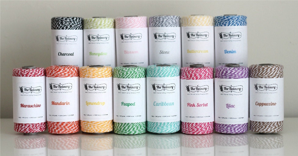 Choose Your Own Colors of Bakers Twine - 3 Spool Set (240 yards each of 3 colors)