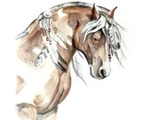 Original horse Painting 20x27,5 large watercolor painting horse - realistic horse painting