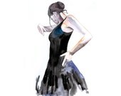 Original Watercolor Painting 13x19 Flamenco dancer watercolor painting