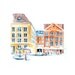 Old city architecture artwork 13x19 Original Watercolor Painting wall home art decor contemporary fine art cityscape illustration