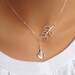 Calla Lily and Branch sterling silver lariat necklace. Bridal. Wedding. Bridesmaids Gift. Everyday Wear.