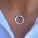 Hammered Circle Necklace in STERLING Silver.