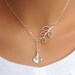 Calla Lily and Branch sterling silver lariat necklace. Bridal. Wedding. Bridesmaids Gift. Everyday Wear.