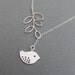 Bird and Branch lariat necklace in STERLING SILVER