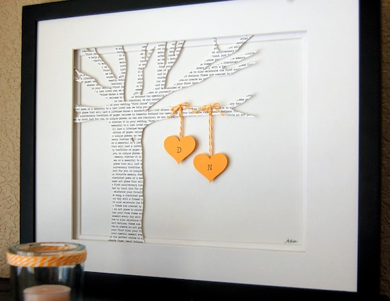 Personalized Wedding Gift: First Dance Song Lyrics 3D Paper Tree - Customized & FRAMED