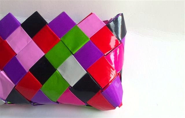 Origami Wallet.Purple Clutch Bag.Candy Wrapper Purse.Colorful Wallet.Multicolor