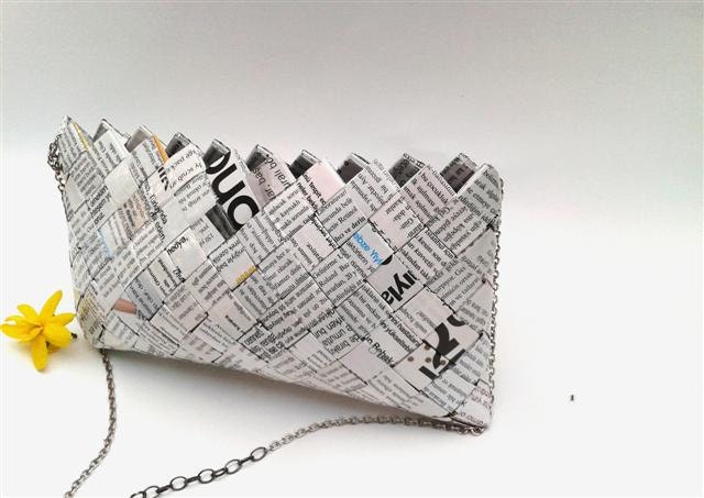 Origami ,Bridesmaid Clutch Bag,Magazine Paper wWapper HANDBAG