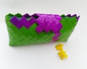 bridesmaid clutch bag,origami bag,candy wrapper purse,purple and green clutch