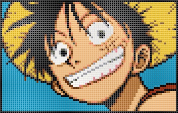One Piece Luffy cross stitch pattern PDF