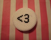Heart Emoticon Cross Stitch Pin