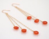 Carnelian Earrings, 14k gold-filled