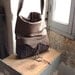 Hobo Tote in Grey Brown Leather and Slate Grey Handweave - Made to Order