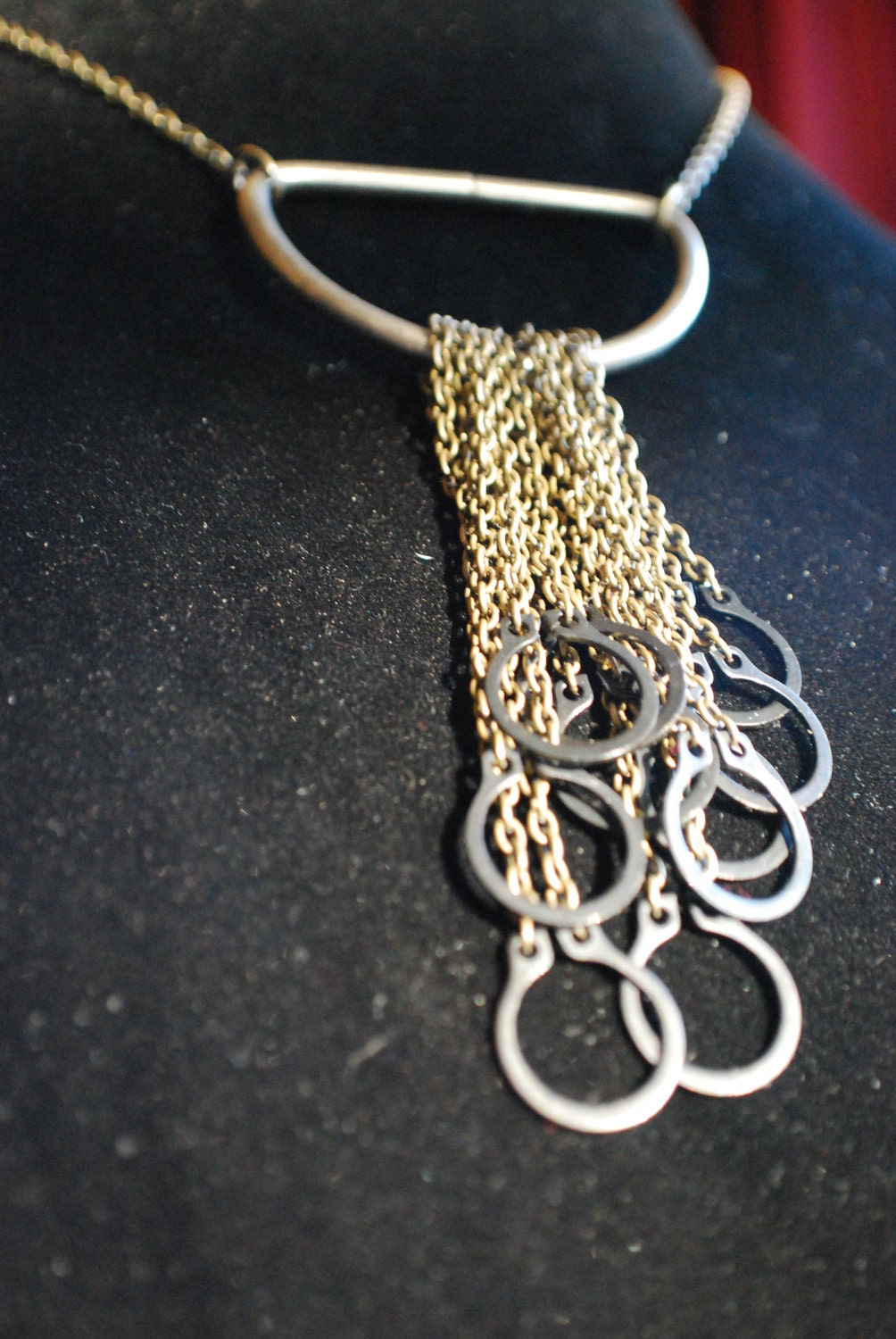 Industrial D Ring and Washer Necklace