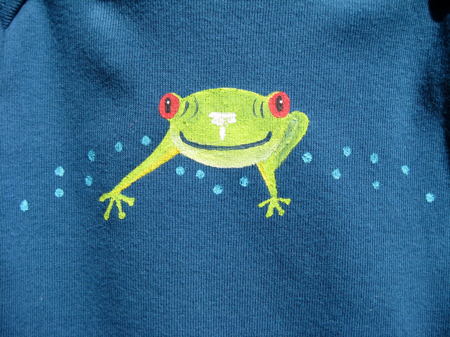 Tree Frog Hand Painted onesie on organic cotton, American Apparel