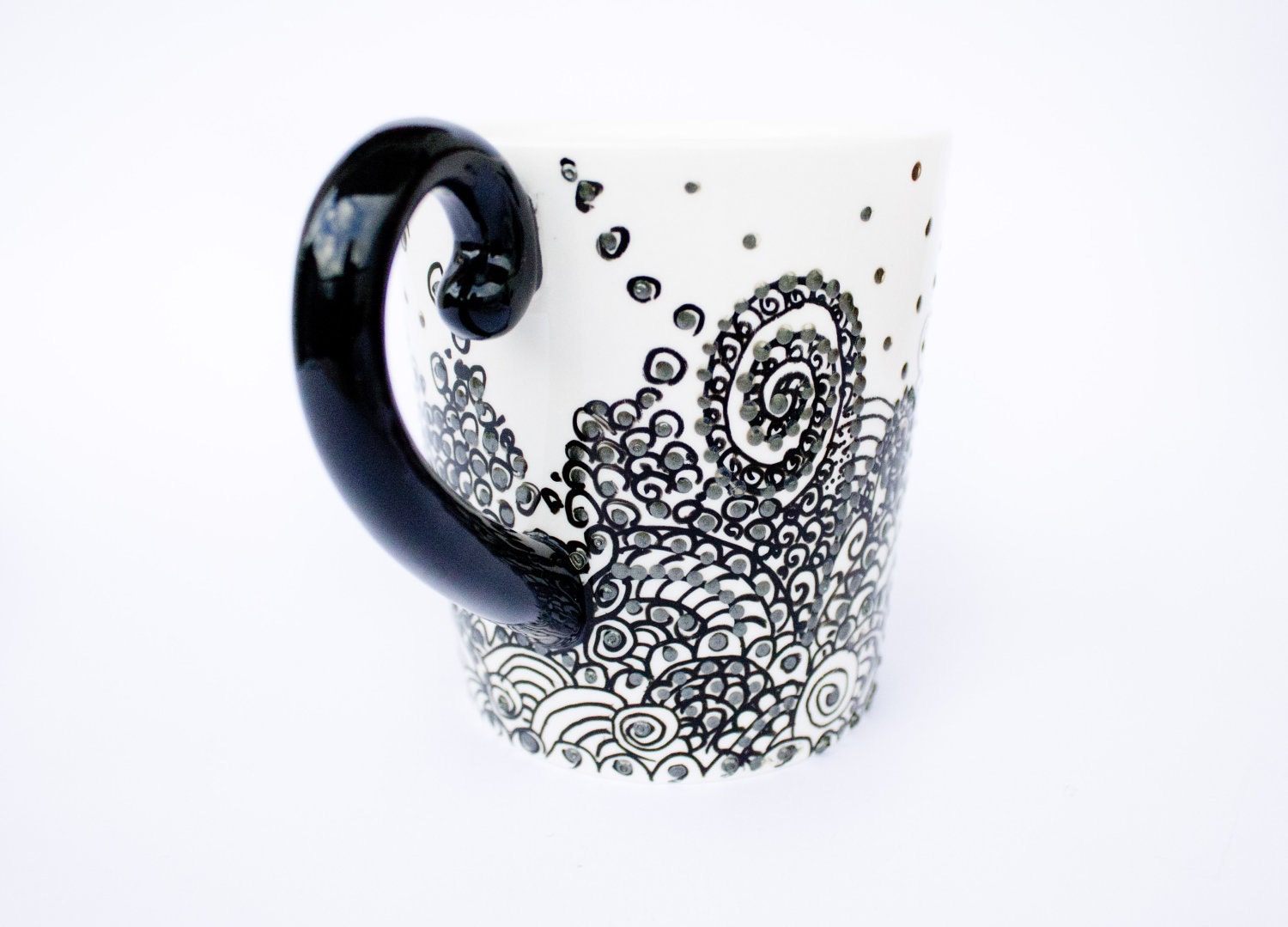 Coffee Mug - Ceramic Cup - Handpainted mug, Elegant Mug