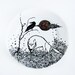 Wolf Plate - Raven Full Moon Rising Wolf